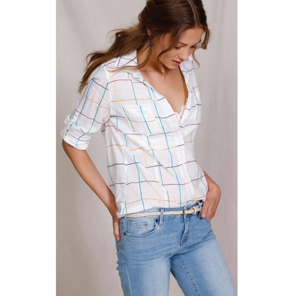 Never Worn Plaid Button Down Top